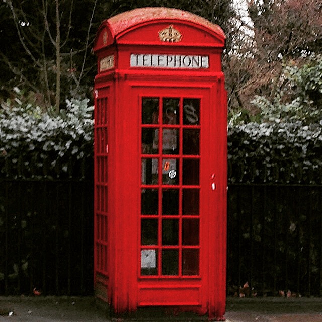 Red telephone box in London, England