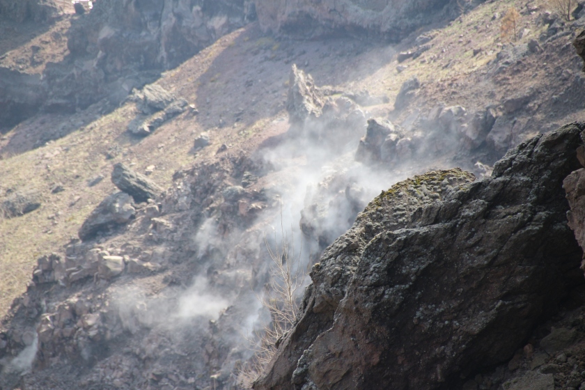 Smouldering Mt Vesuvius, Italy