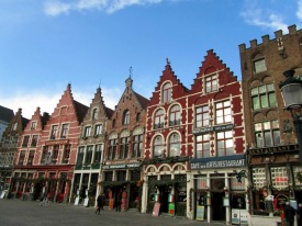 Beautiful gabled buildings in The Markt, Bruges